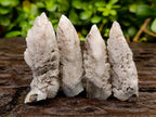 Natural Drusy Quartz Coated Spearhead Calcite Specimens x 35 From Albert's Mountain, Lesotho