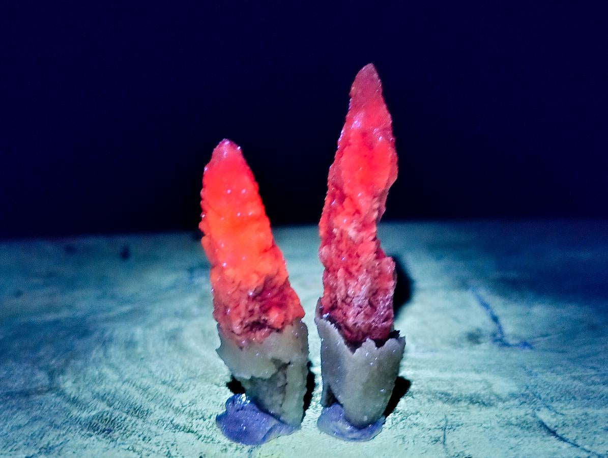 Natural Drusy Quartz Coated Spearhead Calcite Specimens x 35 From Albert's Mountain, Lesotho
