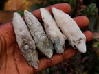 Natural Drusy Quartz Coated Spearhead Calcite Specimens x 35 From Albert's Mountain, Lesotho