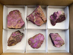Natural Metallic Cobbed Purpurite Specimens x 6 From Erongo, Namibia