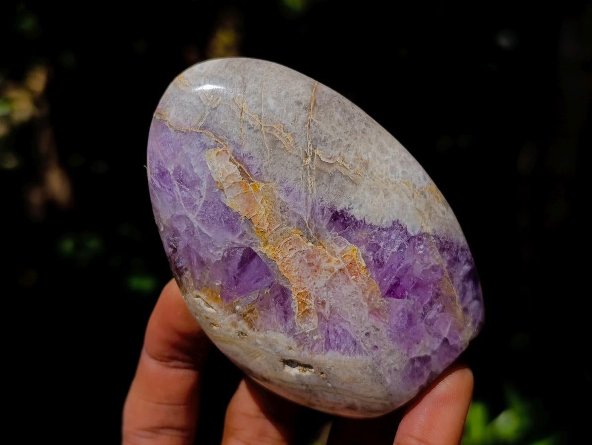 Polished Purple Chevron Amethyst Standing Free Forms x 6 From Madagascar