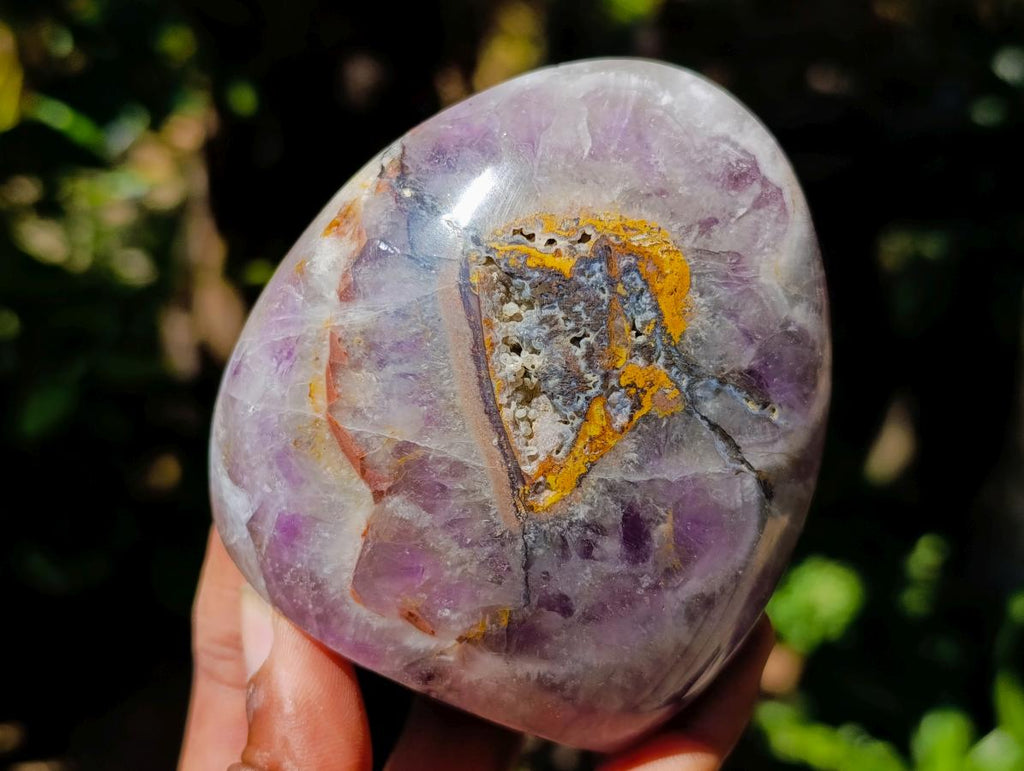 Polished Purple Chevron Amethyst Standing Free Forms x 6 From Madagascar