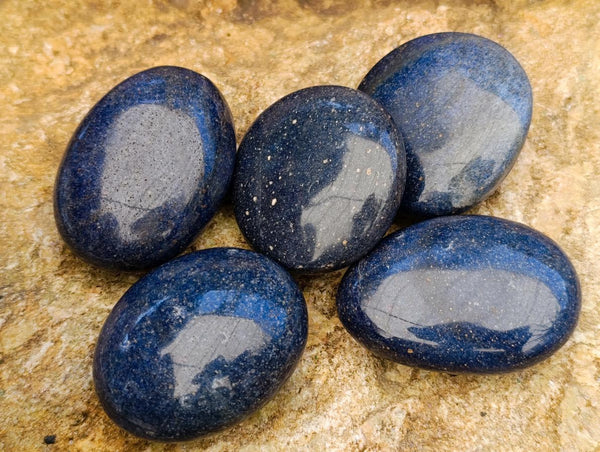 Polished Lazulite Galets x 12 From Madagascar