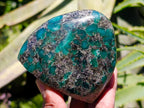 Polished Emerald Mica 'Mutokolite' Standing Free Forms x 3 From Mutoko, Zimbabwe - Toprock Gemstones and Minerals 