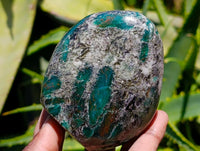 Polished Emerald Mica 'Mutokolite' Standing Free Forms x 3 From Mutoko, Zimbabwe