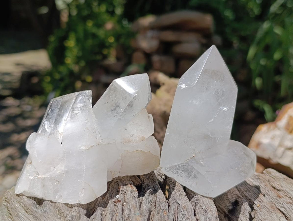 Polished Clear Quartz Clusters x 6 From Madagascar