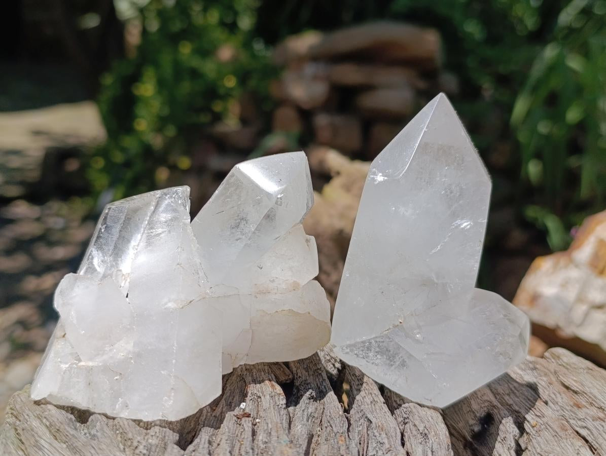 Polished Clear Quartz Clusters x 6 From Madagascar