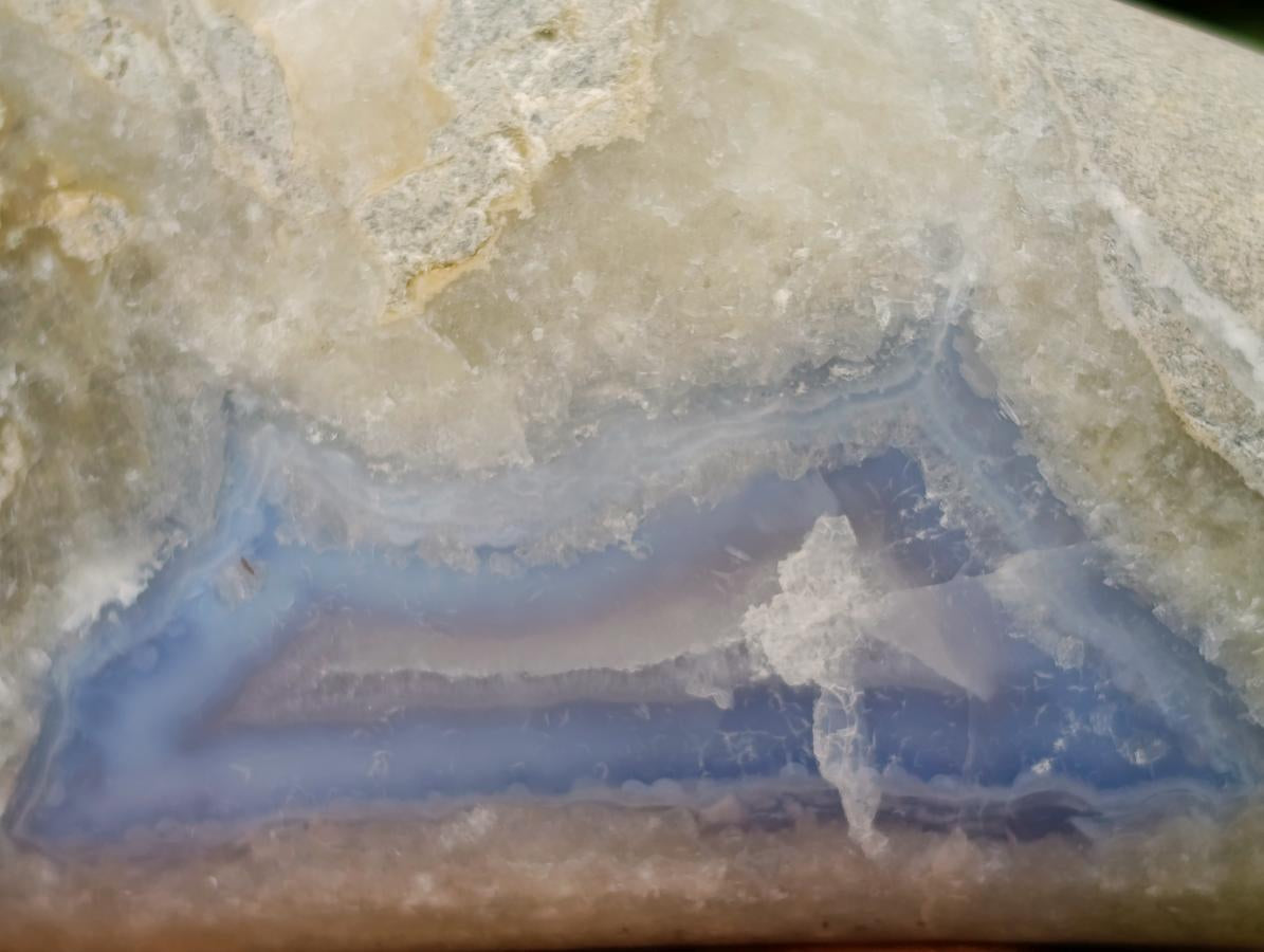 Polished Blue Lace Agate Standing Free Forms x 3 From Nsanje, Malawi