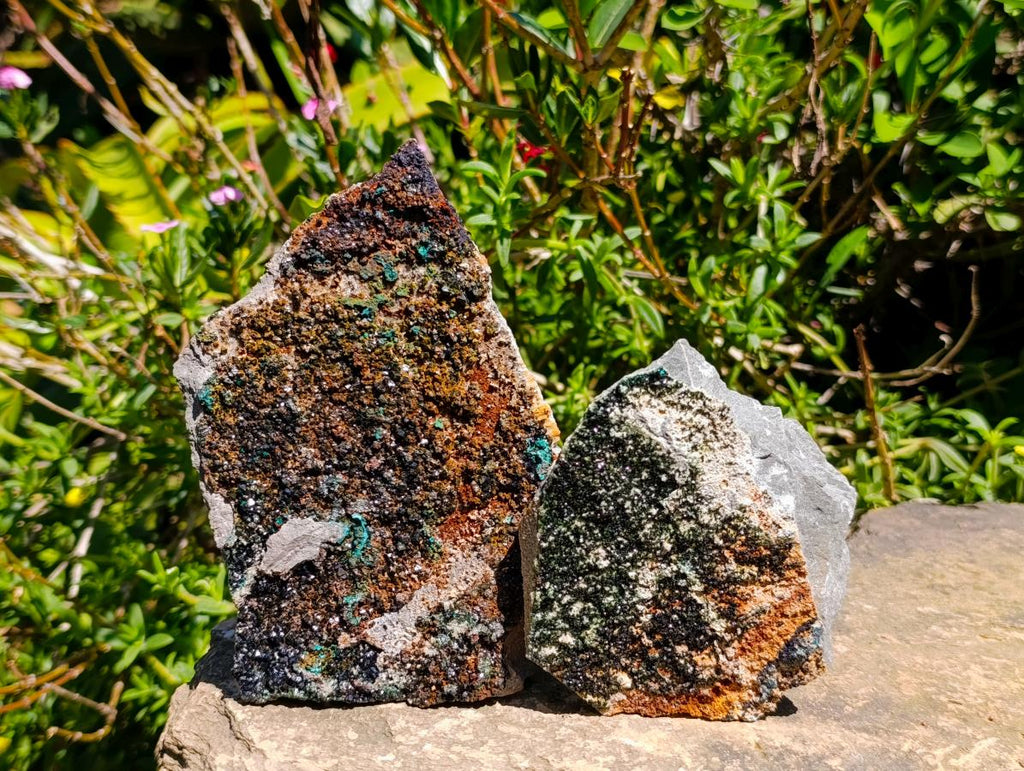 Natural Libethenite Crystals On Dolomite Matrix Specimens x 3 From Shituru, Congo