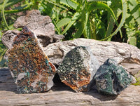 Natural Libethenite Crystals On Dolomite Matrix Specimens x 3 From Shituru, Congo