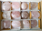 Polished Rose Quartz Palm Stones x 12 From Madagascar