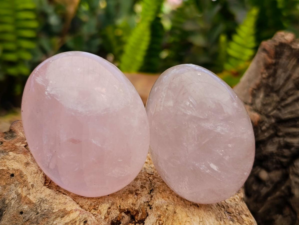 Polished Rose Quartz Palm Stones x 12 From Madagascar