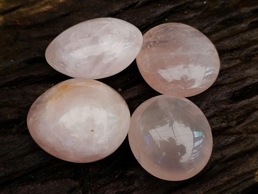 Polished Rose Quartz Palm Stones x 12 From Madagascar