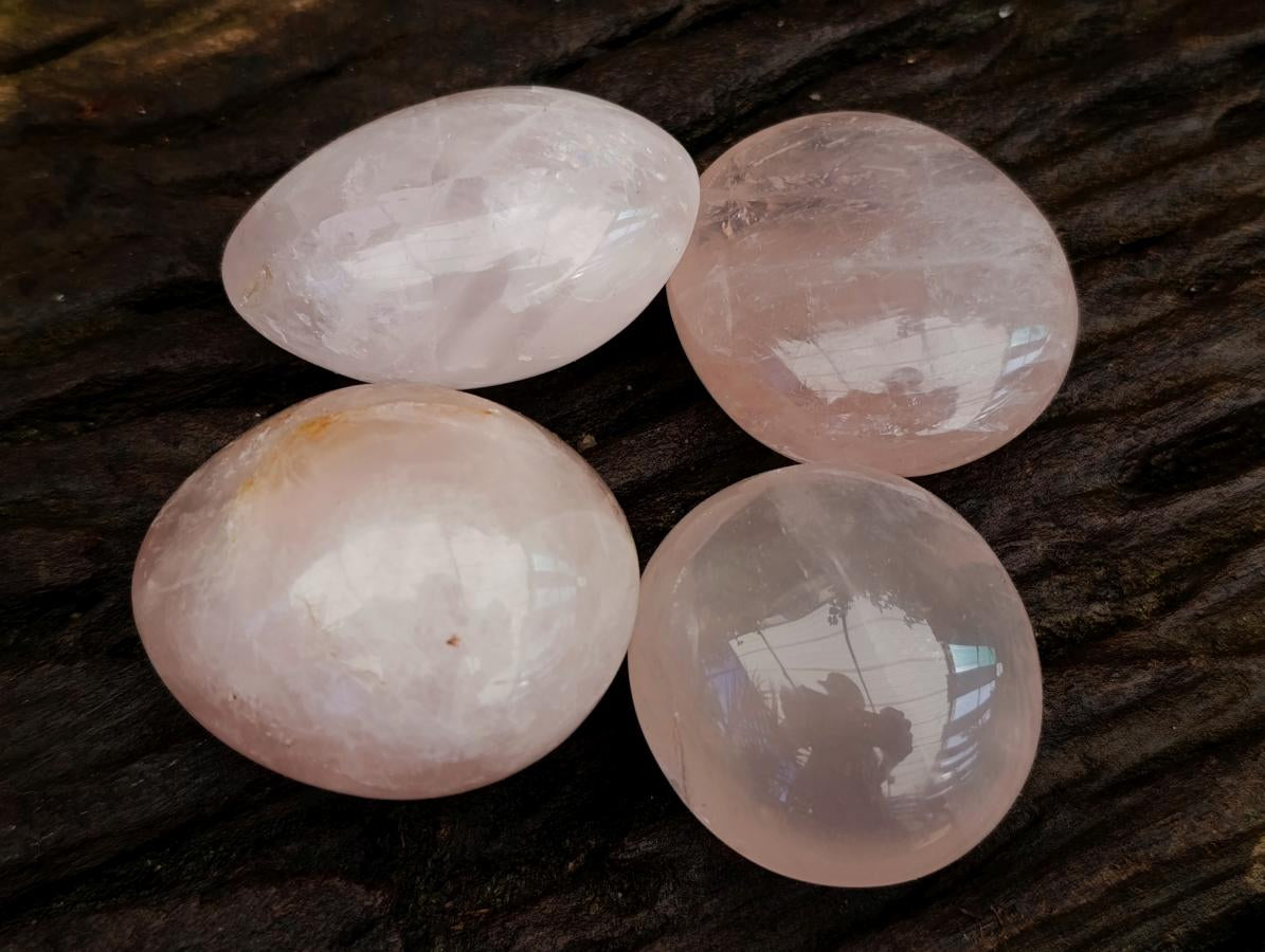 Polished Rose Quartz Palm Stones x 12 From Madagascar