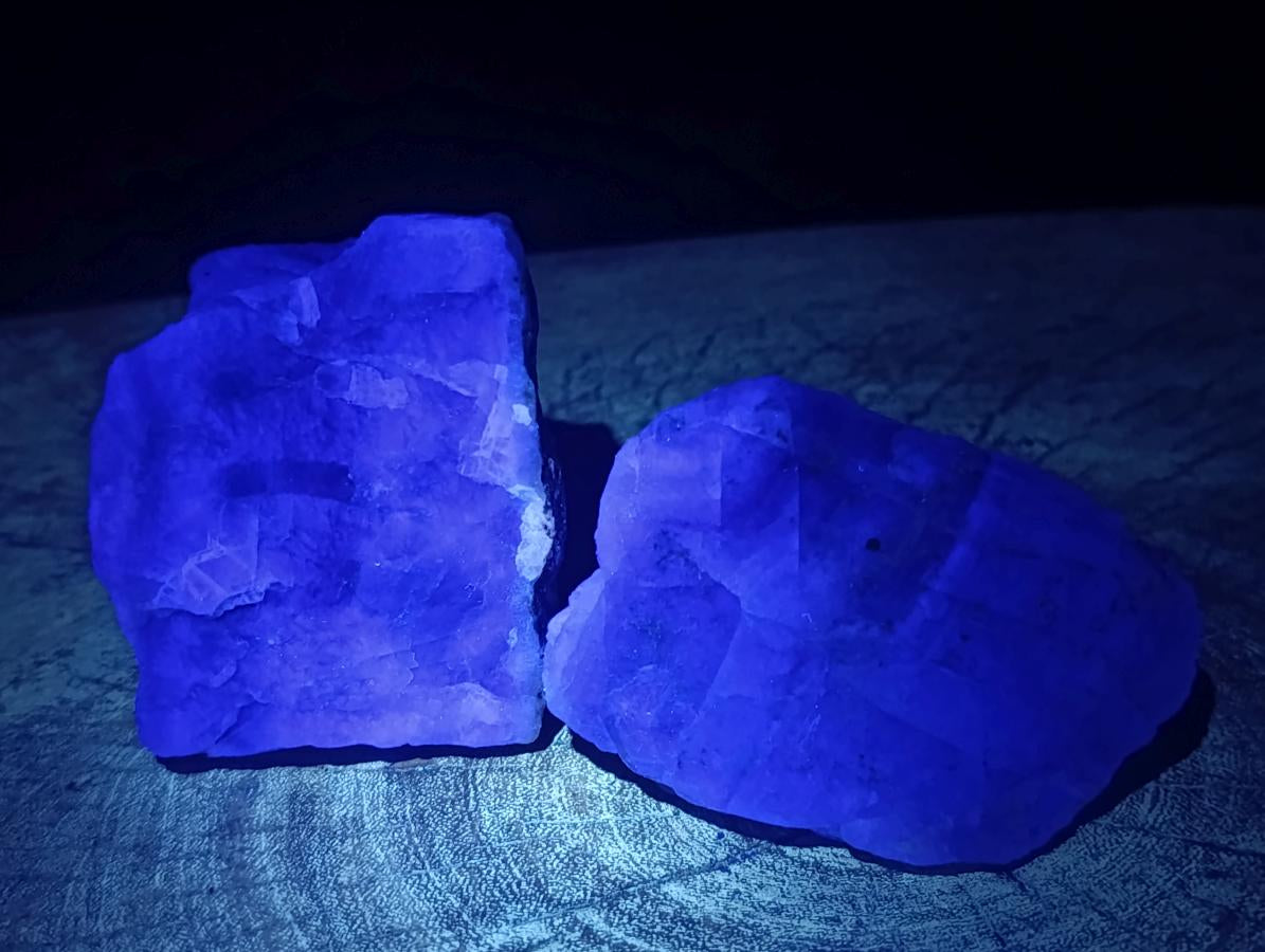 Natural Watermelon Fluorite Cobbed Specimens x 12 From Uis, Namibia