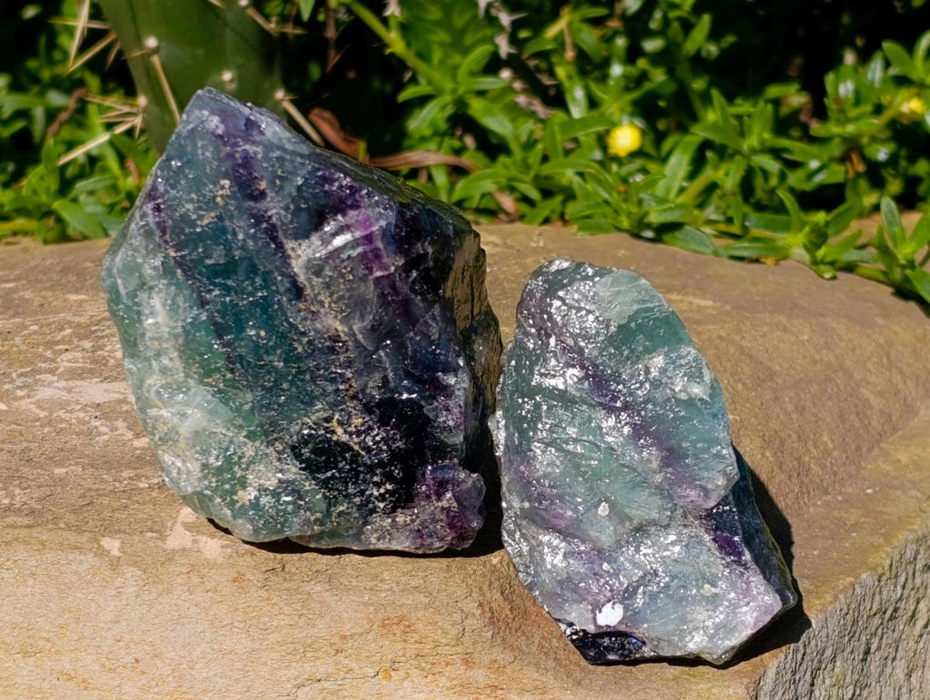 Natural Watermelon Fluorite Cobbed Specimens x 12 From Uis, Namibia