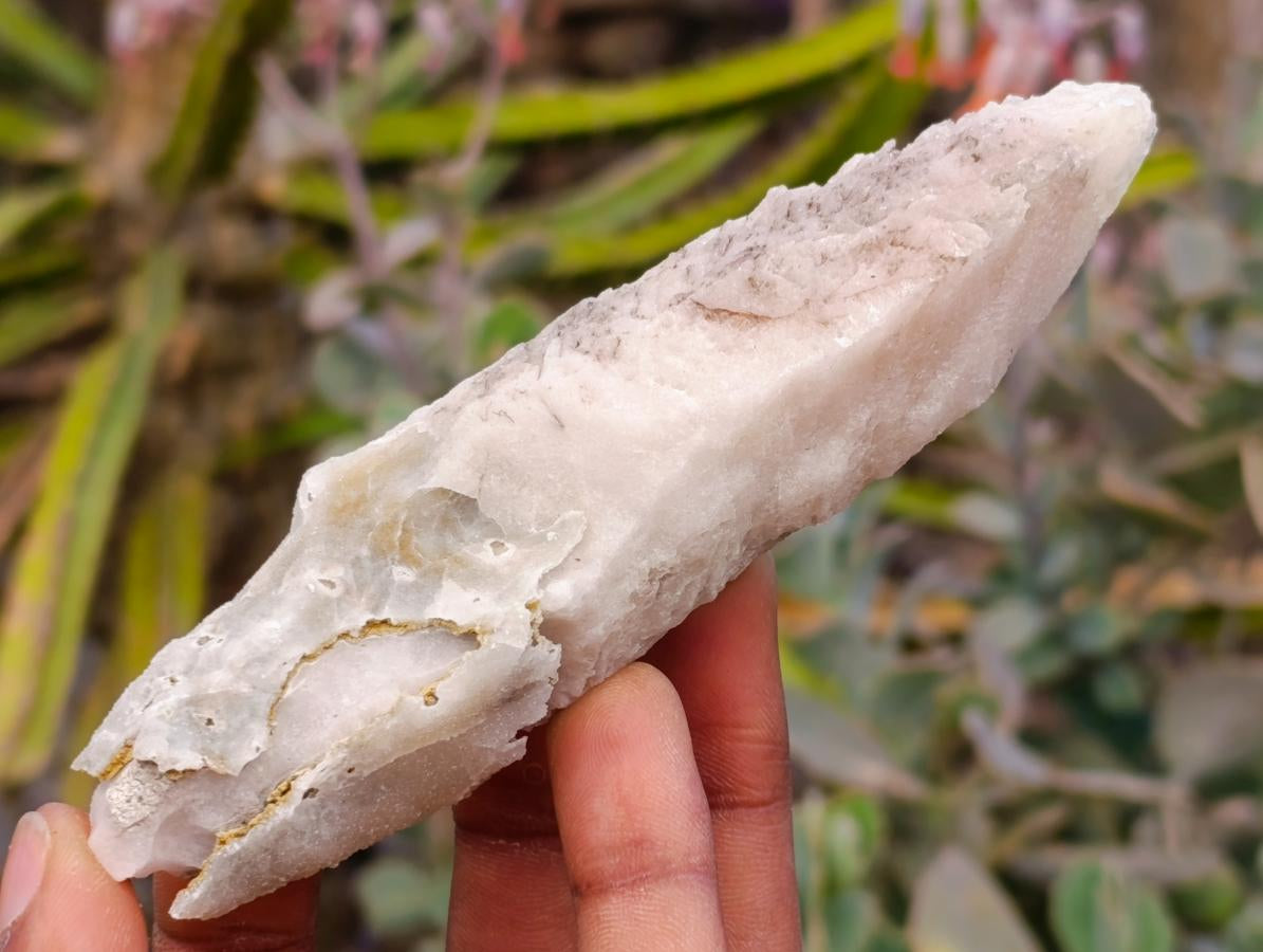Natural Drusy Quartz Coated Spearhead Calcite Specimens x 12 From Albert's Mountain, Lesotho