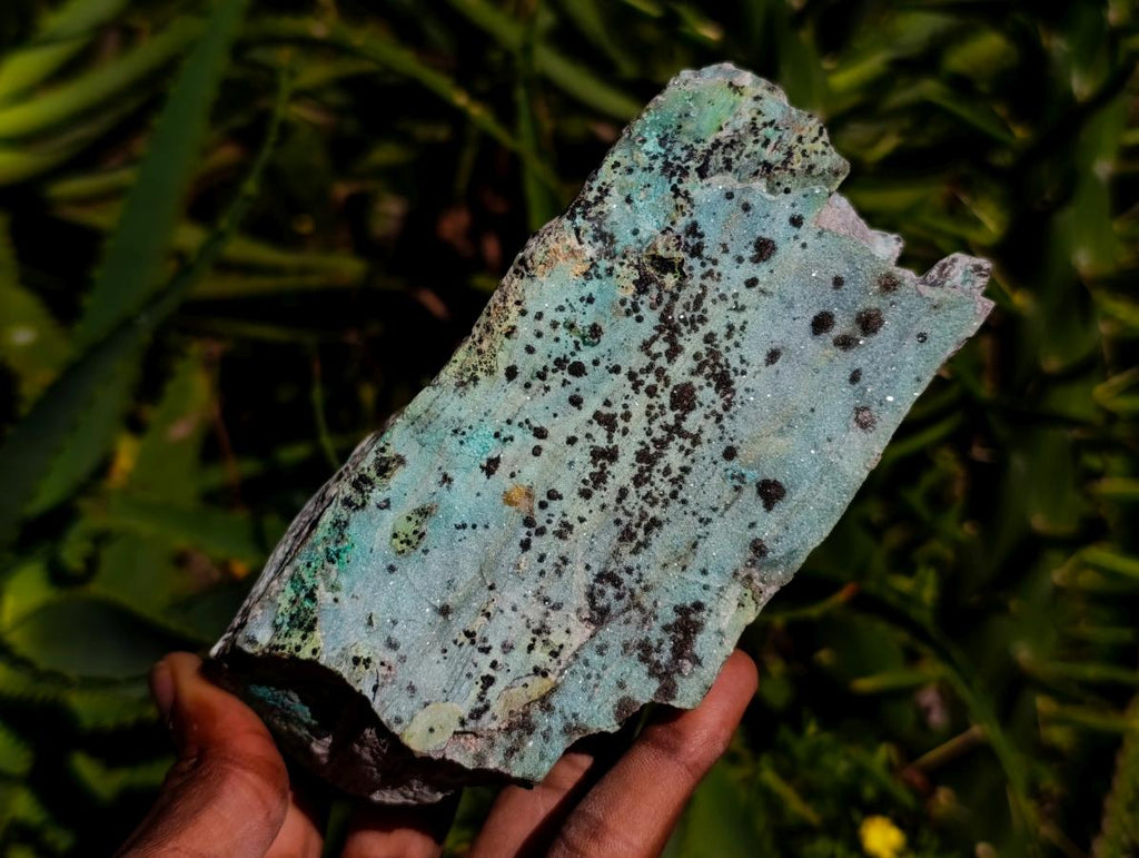 Natural Drusy Coated Chrysocolla On Dolomite Specimens x 3 From Lupoto Mine, Congo