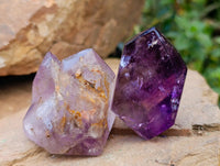 Polished Window Smokey Amethyst Crystals x 6 From Akansobe, Madagascar