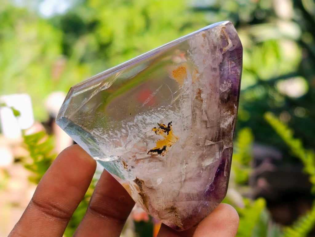 Polished Window Smokey Amethyst Crystals x 6 From Akansobe, Madagascar