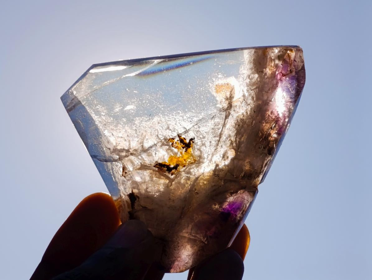 Polished Window Smokey Amethyst Crystals x 6 From Akansobe, Madagascar