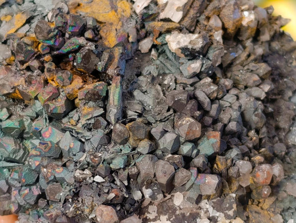 Natural Goethite Coated Blacknite Quartz Clusters x 5 From Madagascar