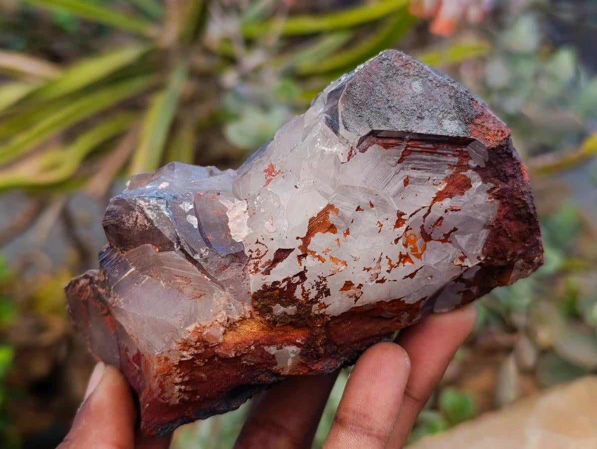 Natural Goethite Coated Blacknite Quartz Clusters x 5 From Madagascar