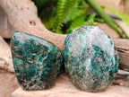 Polished Emerald Mica 'Mutokolite' Standing Free Forms x 3 From Mutoko, Zimbabwe