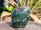 Polished Emerald Mica 'Mutokolite' Standing Free Forms x 3 From Mutoko, Zimbabwe
