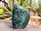 Polished Emerald Mica 'Mutokolite' Standing Free Forms x 3 From Mutoko, Zimbabwe