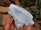 Natural Etched Blue Chalcedony Specimens x 12 From Nsanje, Malawi