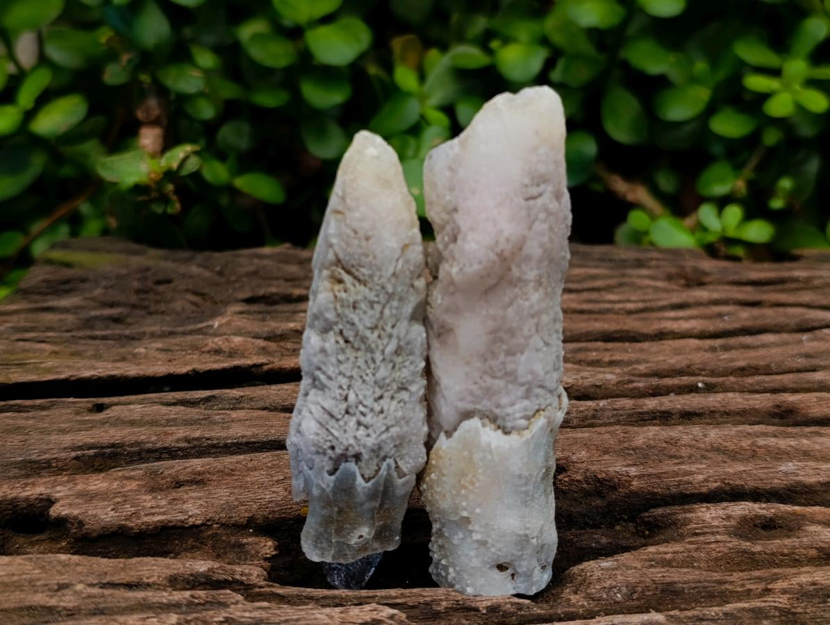 Natural Drusy Quartz Coated Spearhead Calcite Specimens x 24 From Albert's Mountain, Lesotho