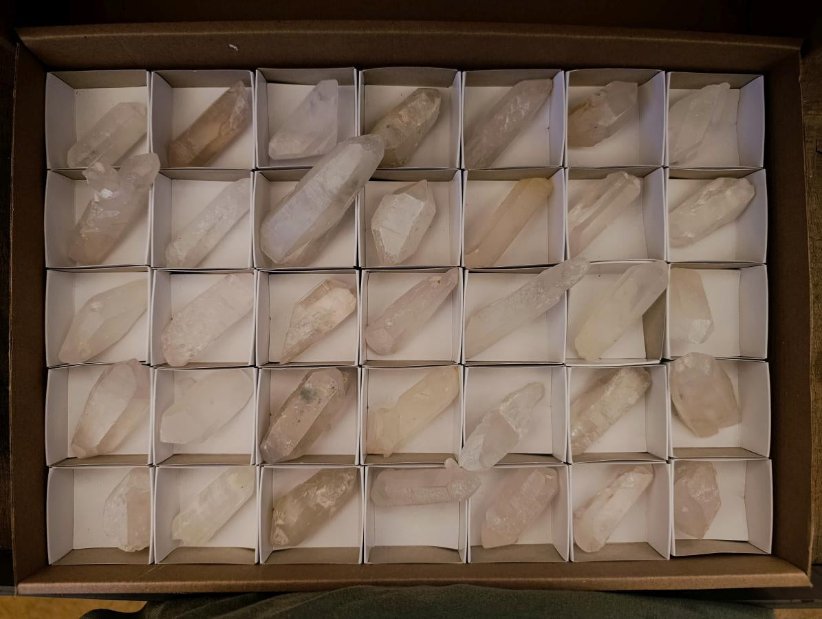 Natural Clear Quartz Crystals x 35 From Madagascar