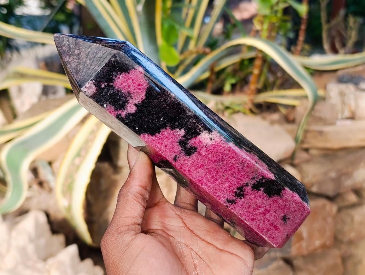 Polished Rhodonite Tower x 1 From Ambindavato, Madagascar