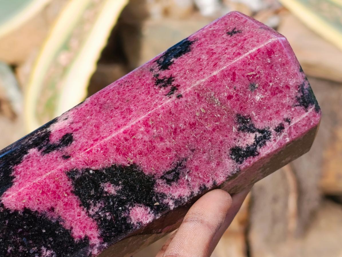 Polished Rhodonite Tower x 1 From Ambindavato, Madagascar