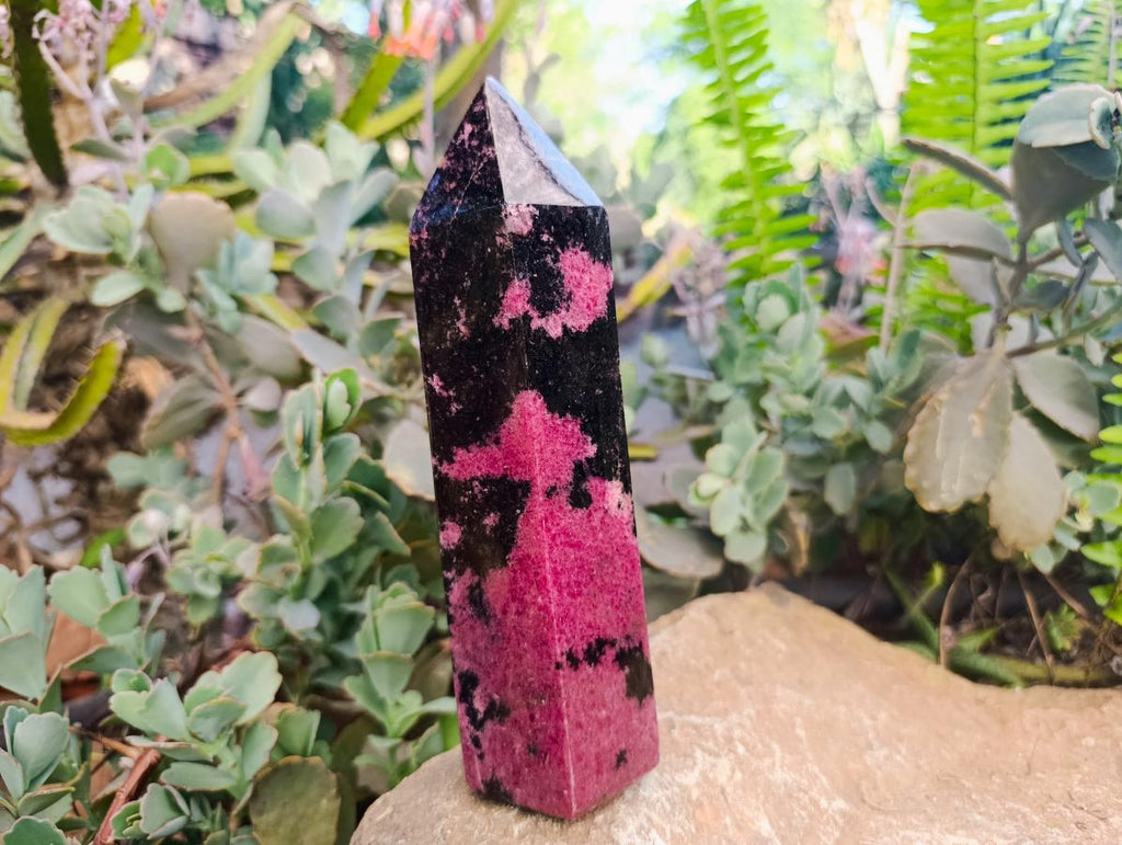 Polished Rhodonite Tower x 1 From Ambindavato, Madagascar