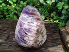 Polished Purple Chevron Amethyst Standing Free Form x 1 From Madagascar