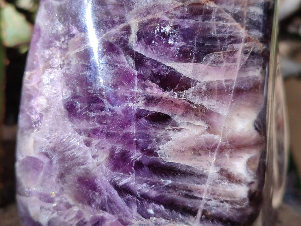 Polished Purple Chevron Amethyst Standing Free Form x 1 From Madagascar