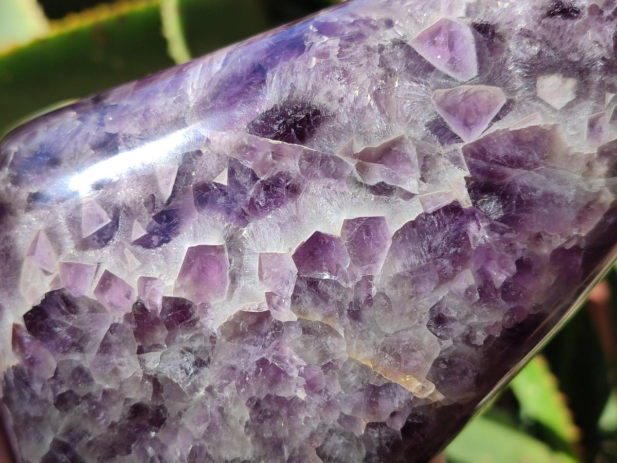 Polished Purple Chevron Amethyst Standing Free Form x 1 From Madagascar