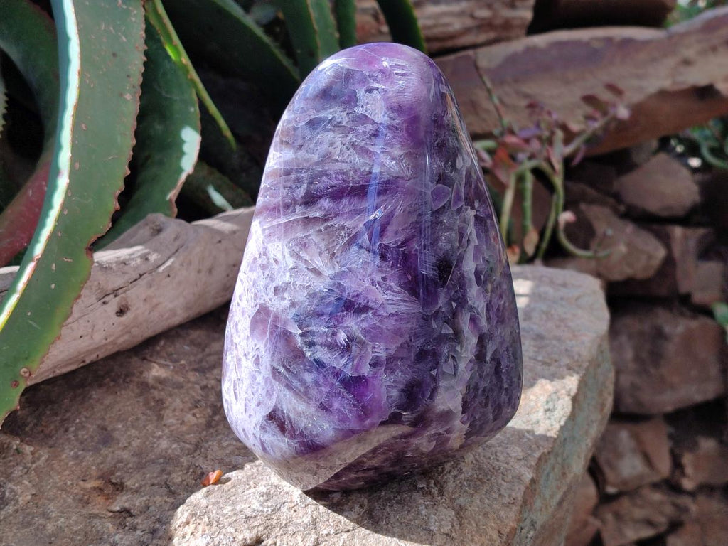 Polished Purple Chevron Amethyst Standing Free Form x 1 From Madagascar