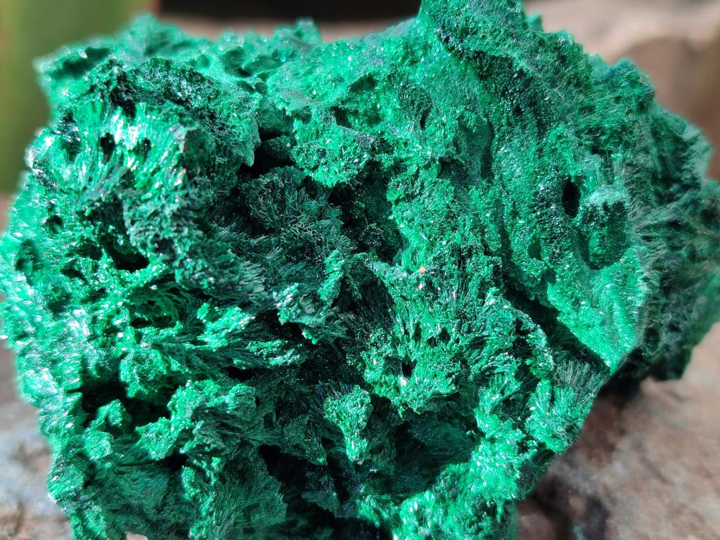 Natural Silky Malachite Specimens x 6 From Kasompe, Congo