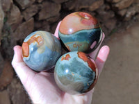 Polished Polychrome Jasper Spheres x 3 From NW Coast, Madagascar