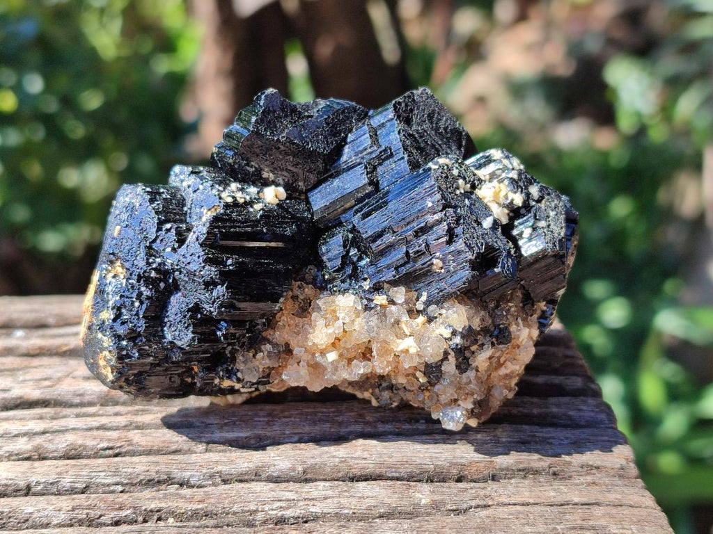 Natural Schorl Black Tourmaline with Associated Minerals x 6 From Erongo, Namibia