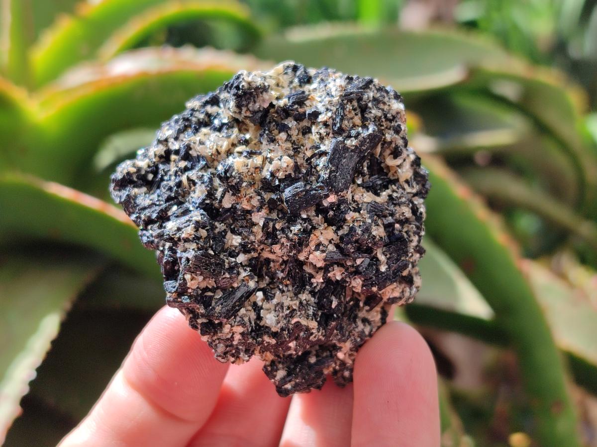 Natural Schorl Black Tourmaline with Associated Minerals x 6 From Erongo, Namibia