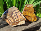 Polished On One Side Nguni Jasper Slices x 2 From Northern Cape, South Africa