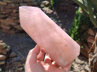 Polished Rose Quartz Crystals x 2 From Madagascar