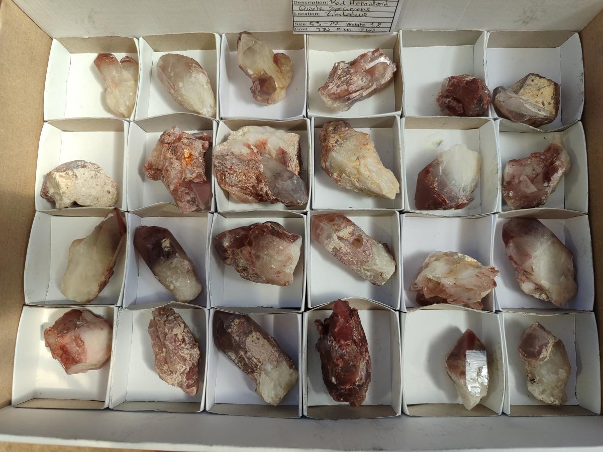 Natural Large Red Hematoid Quartz Crystals x 24 From Karoi, Zimbabwe