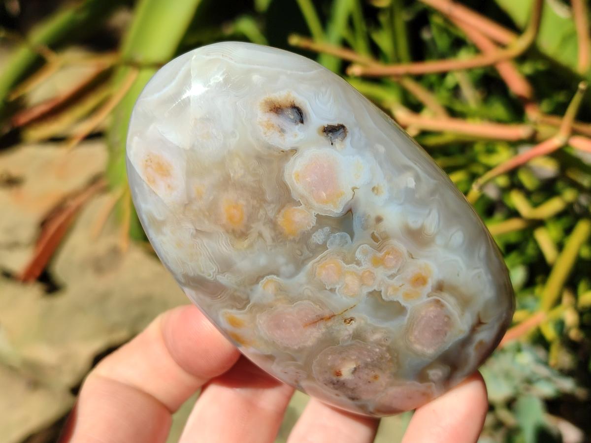 Polished Dendritic Agate Standing Free Forms x 3 From Moralambo, Madagascar