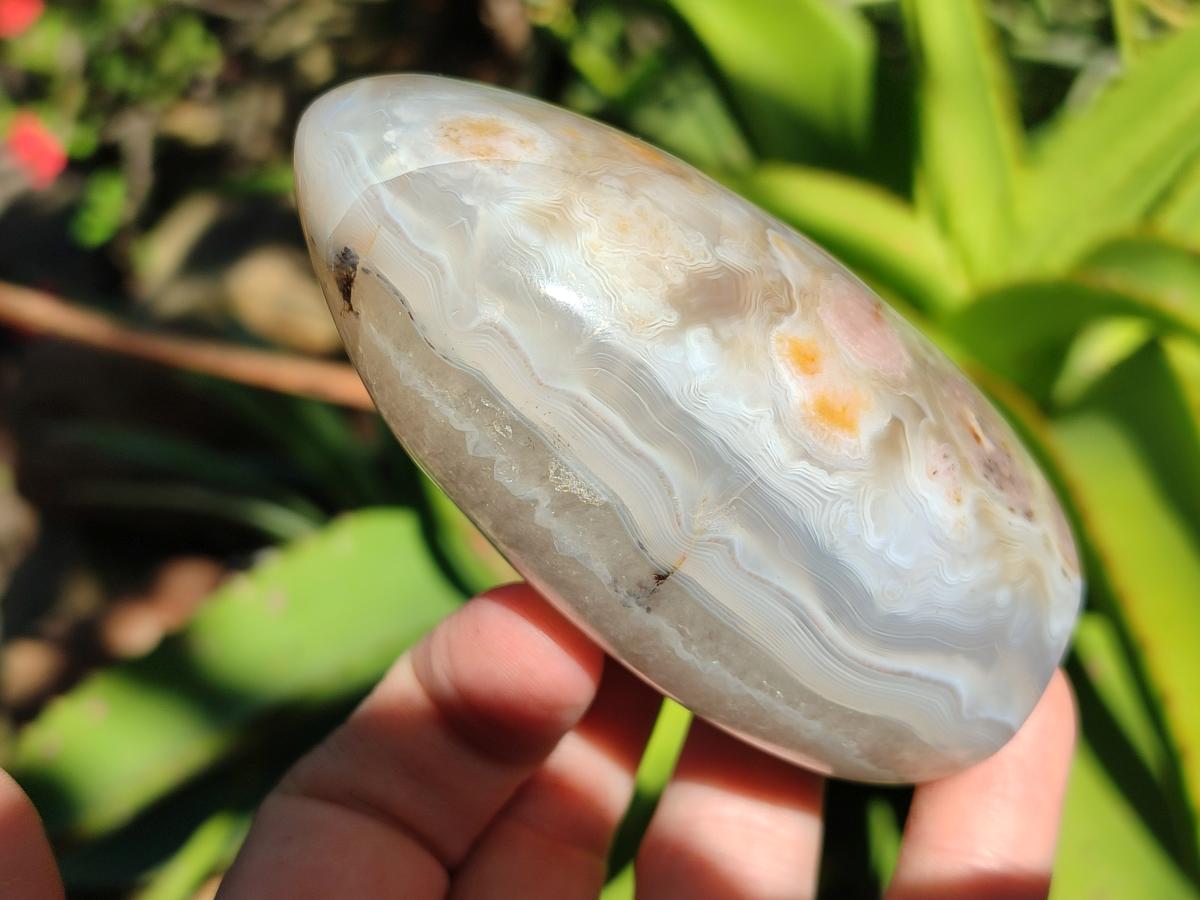 Polished Dendritic Agate Standing Free Forms x 3 From Moralambo, Madagascar