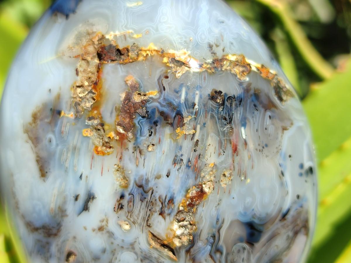 Polished Dendritic Agate Standing Free Forms x 3 From Moralambo, Madagascar